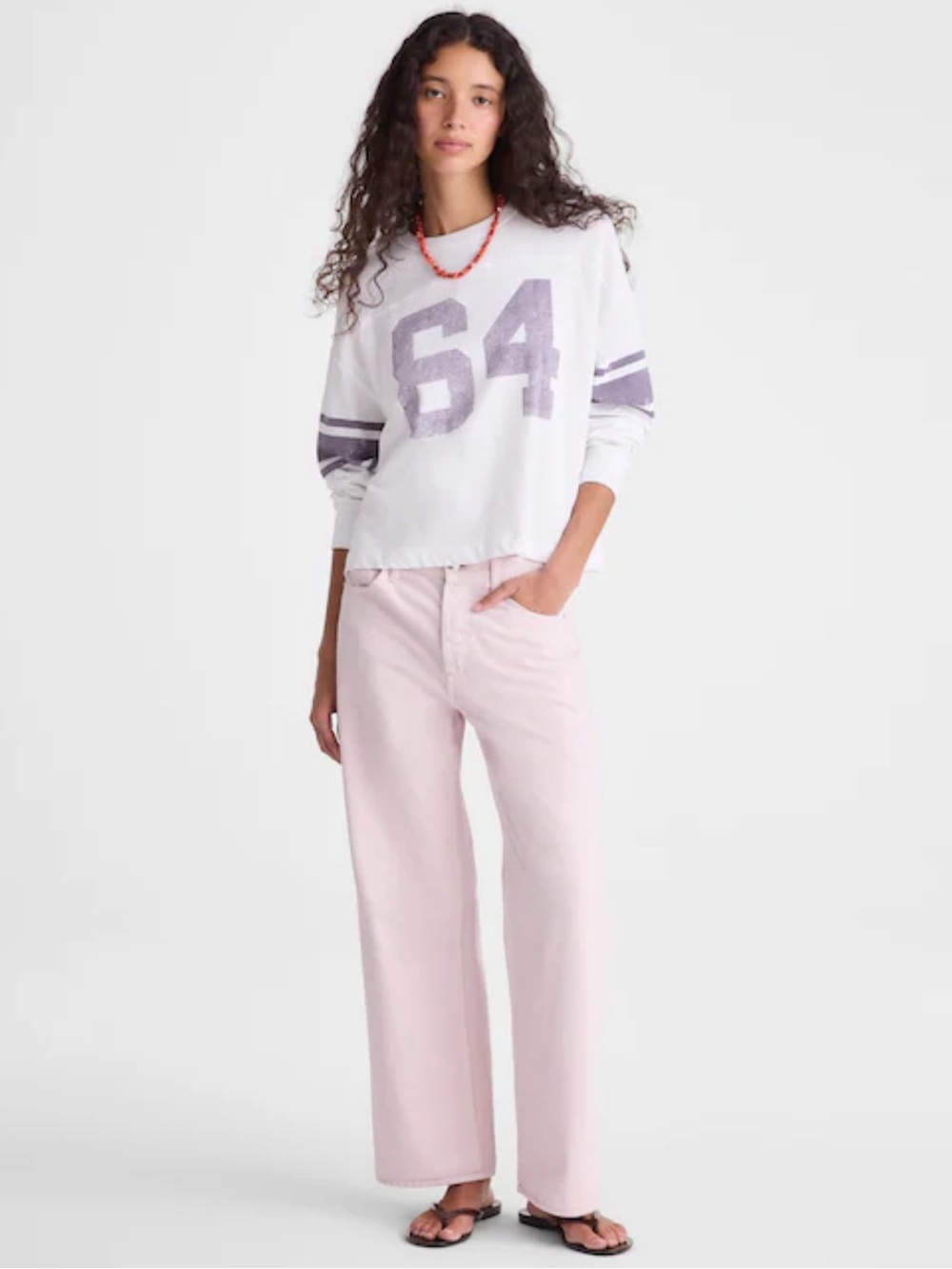 Madewell The Relaxed Crewneck Tee- '64 Graphic and Sleeve Stripes - Picture 3 of 9
